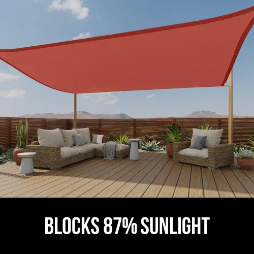 Miniatura 3 de GORILLA GRIP Toldo rectangular resistente con protección UV, resistente a la decoloración, desgarros y al óxido, bordes curvos que bloquean la luz
