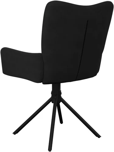 Miniatura 7 de Sillas de comedor giratorias, 2 piezas, terciopelo negro, suave y cómodo tapizado muebles de cocina y comedor, diseño moderno Sillas para Comedor