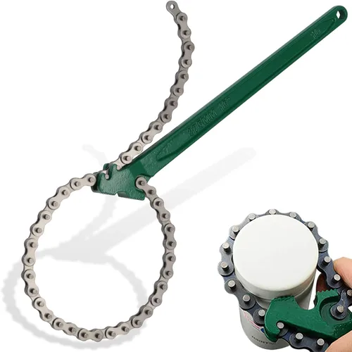 Miniatura 8 de Llave de cadena con trinquete de 12 pulgadas de gran capacidad, reversible, herramienta de filtro de aceite para tuberías, accesorios de tubería