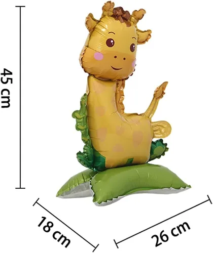 Miniatura 2 de Globos de animales 3D con soporte propio Zorro Koala León Elefante Panda Vaca Conejo dinosaurio Triceratops Estegosaurio - Globos de aluminio