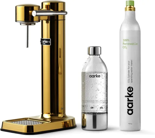 Aarke Carbonator lll con cilindro de CO2, máquina de agua con gas y carbonatación, acero inoxidable con botella reutilizable PET sin BPA, volumen