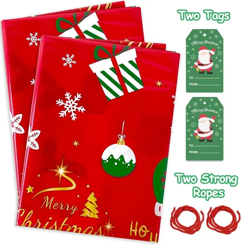 Miniatura 4 de Bolsas de regalo de Navidad extra grandes de HYmoso, 2 piezas de bolsas de regalo para bicicletas jumbo para regalos gigantes enormes de Navidad