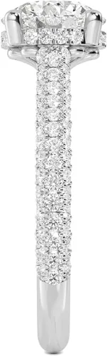 Miniatura 3 de Anillo de compromiso de diamantes creados en laboratorio de cuatro puntas con certificación IGI de 2.23 quilates redondo blanco de excelente corte