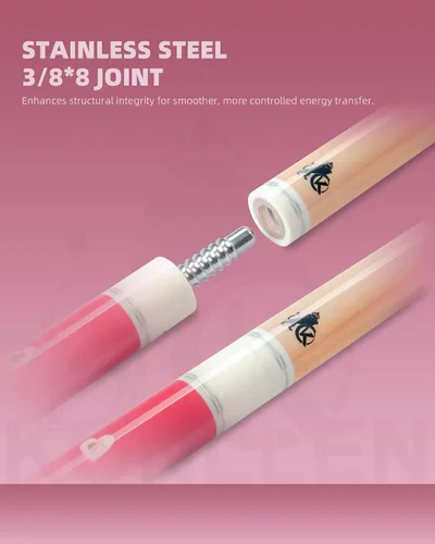 Miniatura 8 de KONLLEN Pool Cue Stick Low Deflection Billiards Cue Stick Young Fashionable 58" Professional Pool Table Sticks Gifts for Adults -12.5mm Tip, 3/8 *