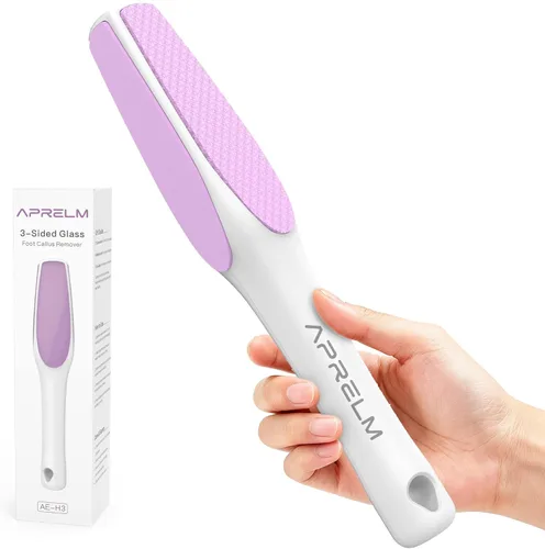 APRELM Lima de pie de nano vidrio de 3 caras, 3 en 1, removedor de callos de pies gruesos/medianos/finos, removedor profesional de callos para pies,