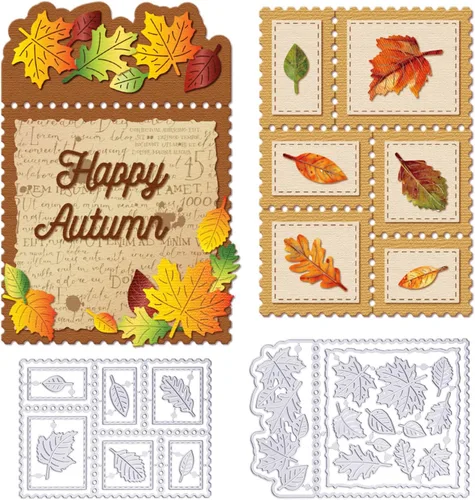 Miniatura 10 de GLOBLELAND Troqueles de corte de espantapájaros de Halloween para bricolaje, álbumes de recortes, metal, cosecha, otoño, cosecha, troqueles, día