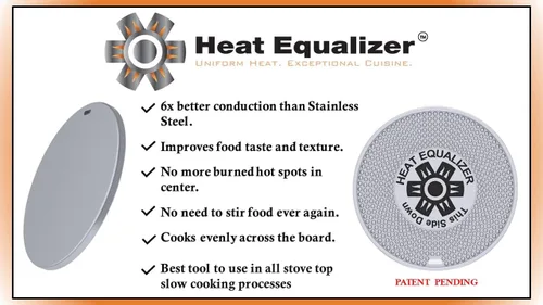 Miniatura 4 de Juego de 3 difusores de calor para estufas de gas de 6 a 8 a 9.25 pulgadas de grado comercial de alto pulido – Placa caliente de aluminio y aleación