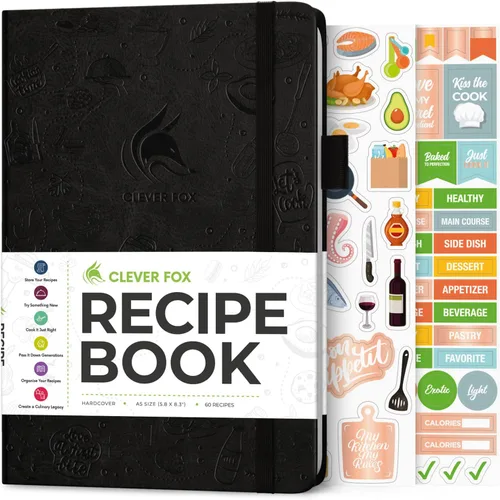 Miniatura 17 de Clever Fox Libro de recetas - Libro de cocina familiar en blanco - Diario de cocina vacío - Organizador de cuadernos para escribir recetas - Turquesa