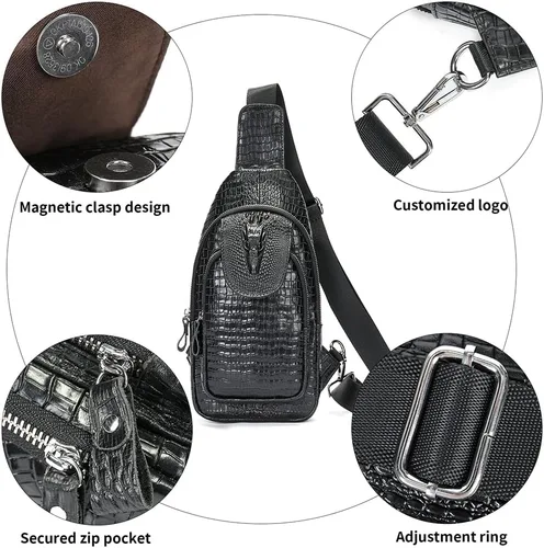 Miniatura 156 de LUKZIJAES Bolso bandolera de cuero genuino para hombre