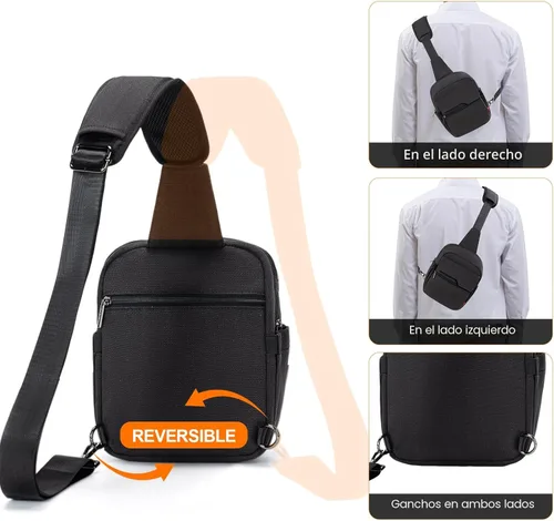 Miniatura 8 de Cwatcun - Bolsa de cámara tipo bandolera compacta, pequeña, impermeable de lona con funda para la lluvia, bolsa de fotografía para viajes para Negro