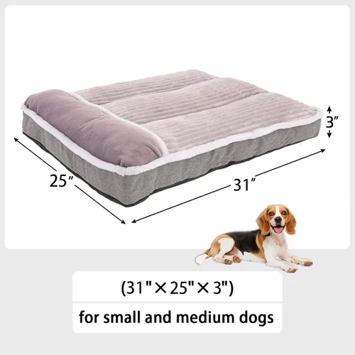 Miniatura 3 de Cama para perros grandes, colchón para perro con almohada para jaula de perrera, sofá cama para mascotas, cama súper suave para mascotas medianas