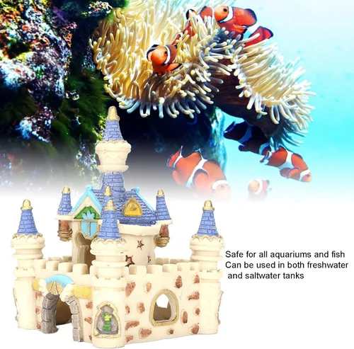 Miniatura 2 de Zerodis Decoración de castillo de resina para acuario, decoración de castillo de peces, decoración de castillo de resina, cueva, decoración de peces