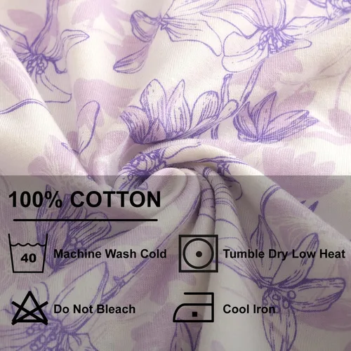 Miniatura 6 de Keyocean - Camisón de algodón para mujer, suave, cómodo, ligero, manga corta, vestido de casa, ropa de dormir, ropa de sala para verano.