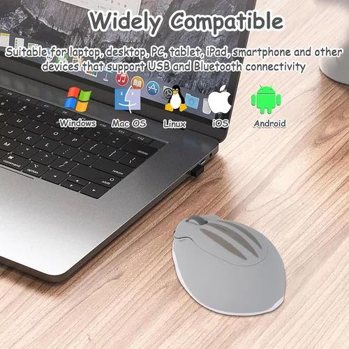 Miniatura 7 de Ratón inalámbrico Bluetooth lindo ratón de hámster de dibujos animados con receptor USB 2.4 GHz y Bluetooth modo dual silencioso Kawaii USB