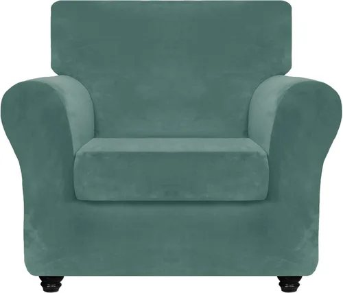 Miniatura 16 de ZNSAYOTX Funda de terciopelo de 3 piezas para sofá de 3 piezas con 2 fundas de cojín de asiento extra grandes, funda elástica para sofá de 2 plazas