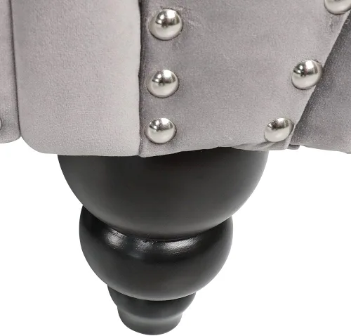 Miniatura 3 de ORRD Sofá Chesterfield, moderno sofá de terciopelo copetudo de 3 plazas con brazos de desplazamiento y cabeza de clavos para sala de estar