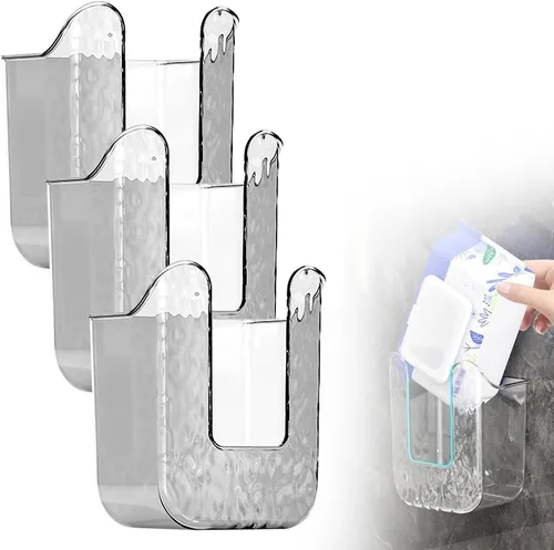 Miniatura 13 de Caja de almacenamiento de toallitas de cocina, caja de pañuelos montada en la pared, caja de servilletas faciales de plástico acrílico, dispensador