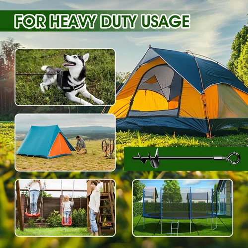 Miniatura 6 de Anclajes de Tierra, Anclajes para Columpios de Servicio Pesado, Anclaje de Tierra en Espiral para Trampolín, Camping, Cobertizo, Toldos, Anclaje