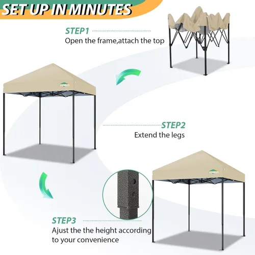 Miniatura 85 de COBIZI Tienda de campaña desplegable de 6.6 x 6.6 pies, toldo resistente, fácil de instalar, impermeable, para exteriores, fiestas, playa, jardín