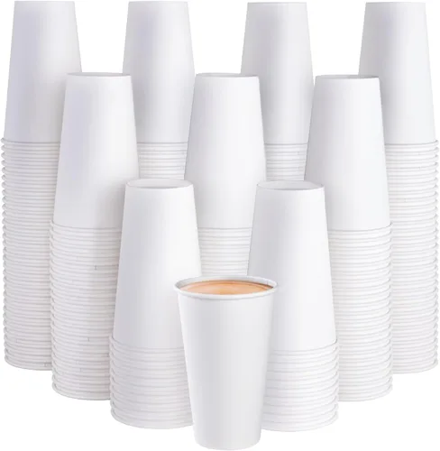 Miniatura 8 de JOLLY PARTY Paquete de 300 tazas de café de papel desechables de 10 onzas, tazas de bebida caliente/fría para agua, tazas de café caliente de papel
