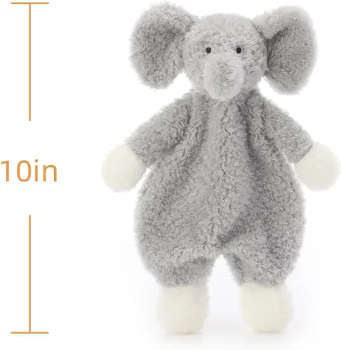 Miniatura 5 de Apricot Lamb Manta de seguridad de animales de peluche, elefante gris, manta de personaje para guardería, felpa de lujo para acurrucarse