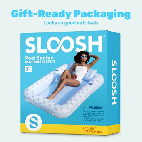 Miniatura 9 de SLOOSH Inflatable Tanning Pool Lounger Float, 70" x 46" Pool Floats Adult with Pillow, 4 in 1 Suntan Tub Raft Floatie,Sunbathing Bed Lounge for