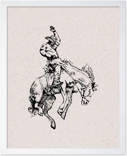 Miniatura 45 de Poster Master Póster de Rodeo marrón – Estampado retro de vaquero sobre caballo – Arte de vaquero – Arte occidental – Arte del salvaje oeste