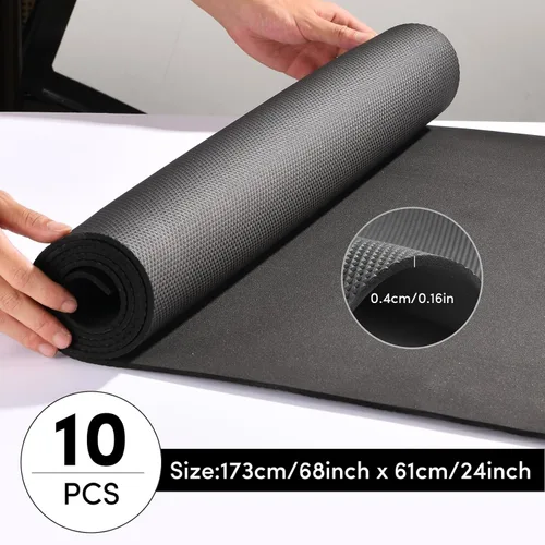 Miniatura 2 de Paquete de 10 alfombrillas de yoga a granel, 2.677 x 0.945 x 0.157 in de grosor, alfombrillas de yoga negras para niños y adultos, antideslizante