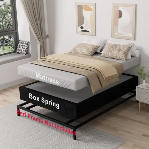 Miniatura 8 de Tyndall 10 Inch Twin Box Spring, Heavy Duty Metal Box Spring for Twin Size Bed Mattress Foundation with Fabric Cover, Noise-Free, Non Slip, Easy