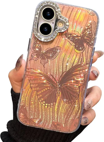 Miniatura 87 de I-MGAE-IN-AR Funda compacta para iPhone 11, diseño de mariposa, marco de protección de lente de cámara con diamante 3D, bonitas fundas protectoras