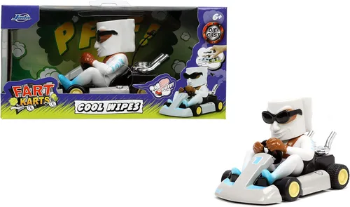 Jada Toys Fart Karts Cool Wipes Pull Back Car, juguetes de 3.5 pulgadas para niños a partir de 6 años (32789)