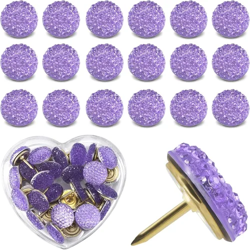 Miniatura 9 de PAGOW 20 tachuelas para pulgares decorativos con diamantes de imitación de cabeza redonda jumbo, brillantes de cristal, brillantes, brillantes