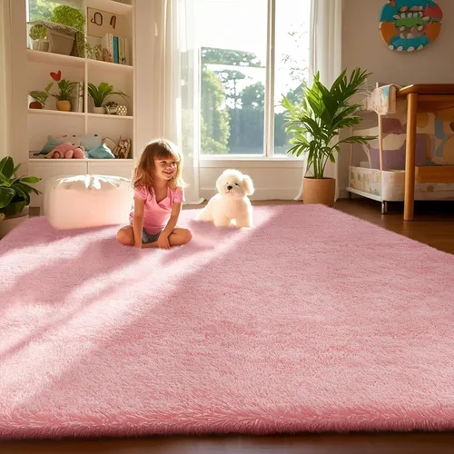 Miniatura 134 de Ophanie Alfombra Verde de Césped, Alfombras de Área para Dormitorio, Alfombra Shag Esponjosa de 4x6 pies, Suave Peluda Afelpada Linda para Niños 7