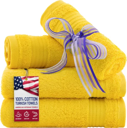 Miniatura 11 de Toalla American Veteran, Juego de Toallas de Mano para Baño de 4, 100% Conjunto de Toallas de Mano Turcas de Algodón, Toallas de Mano Suave