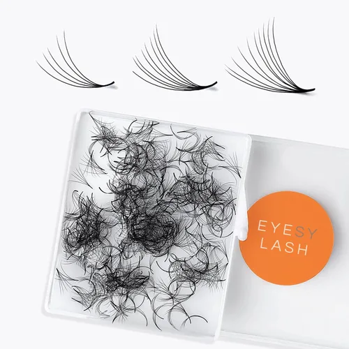 Eyesy Lash 500 Premade Fans - Extensiones de pestañas con volumen, forma de abanico, base puntiaguda, hechas a mano, pestañas sueltas prefabricadas
