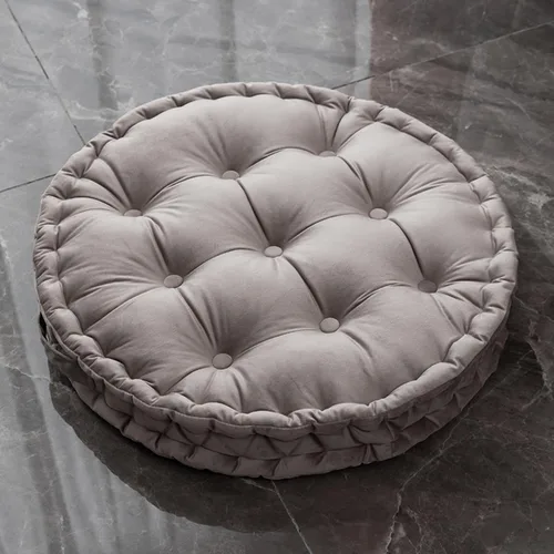 Miniatura 10 de MOJUN Almohada redonda de meditación, almohadas grandes para adultos, almohada redonda gruesa de terciopelo holandés con asa para yoga, sala de Azul