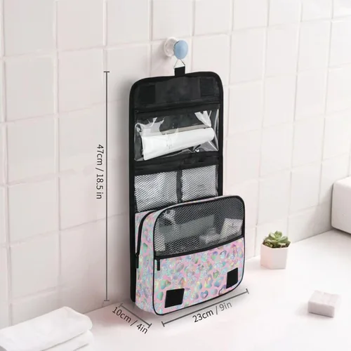Miniatura 6 de MNSRUU Hanging Toiletry Bag Goth Bats Moons and Stars Travel Makeup bag for Toiletries Portable Travel Toiletry Organizer Cosmetic Bags with Hanging