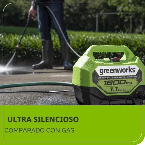 Miniatura 9 de Greenworks Lavadora a presión eléctrica de 1800 PSI (1.1 GPM) con certificación PWMA