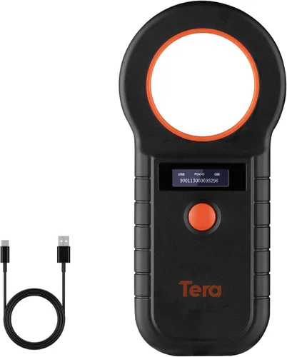 Miniatura 11 de Tera Lector de Microchip para Mascotas con Anillo D RFID Escáner de Identificación de Chips de Animales Portátil con Pantalla de Visualización OLED