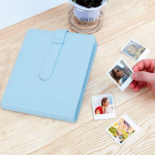 Miniatura 8 de Álbum de fotos de 256 bolsillos para cámara Polaroid Go Everything Box y película instantánea, álbum de fotos Polaroid Go (azul)