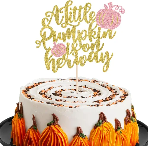 Miniatura 11 de Rsstarxi Paquete de 36 adornos para cupcakes de calabaza pequeña, revelación de género, baby shower, fiesta, decoración de tartas, calabaza
