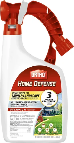 Ortho Home Defense - Insecticida para césped y paisaje listo para rociar, mata hormigas, garrapatas, mosquitos, pulgas y arañas, trata hasta 5,300