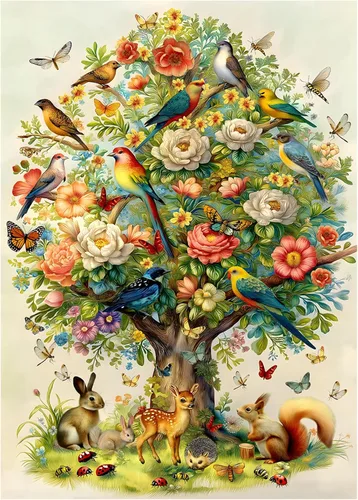 Miniatura 9 de Rompecabezas del Árbol del Arco Iris de la Vida para Adultos de 1000 Piezas, Rompecabezas de Gradiente de Paisaje Colorido, Rompecabezas
