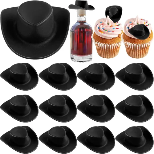 20 sombreros de plástico para mini vaquera occidental, sombreros de muñeca en miniatura, lindos sombreros de fiesta para decoración de casa de
