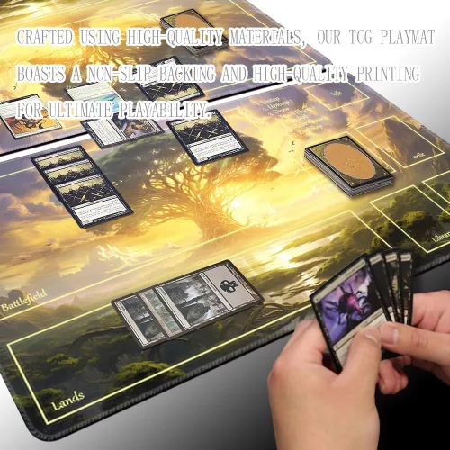 Miniatura 4 de MTG Playmat - Impresión antideslizante en la parte trasera, ideal para entusiastas de los juegos de cartas, tapete de juego TCG (Dawn of Hope-Deck)