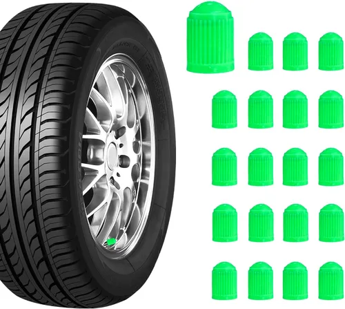 Miniatura 12 de Ziciner 25 tapas de vástago de válvula de neumático, tapa de válvula de neumático de plástico para autos con sello de goma O, cubiertas de vástago