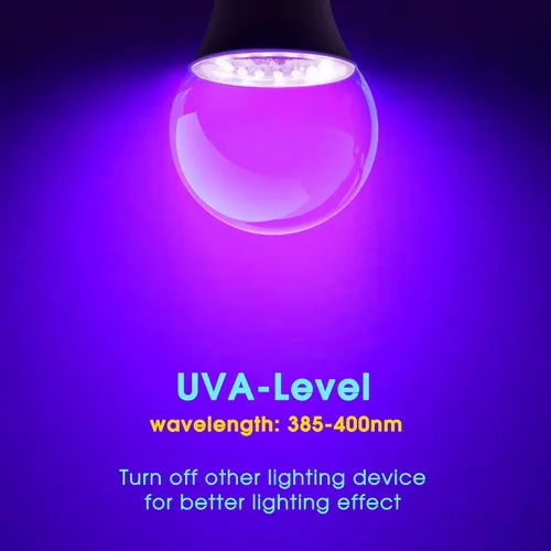 Miniatura 3 de Bombillas Briignite de luz negra, 12 W LED de luz negra para decoración de Halloween, foco de luz UV-A 385-400 nm, foco de luz negra A19 para UV
