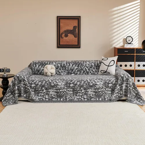 Miniatura 35 de MYSKY HOME - Funda de sofá bohemia supersuave para sofá de 2 a 3 plazas, funda de sofá de jacquard negro, para sofá biplaza y futón, funda para sofá