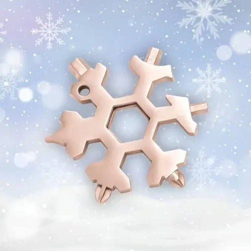 Miniatura 16 de Sakerplus Multiherramienta de copo de nieve 18 en 1, multiherramienta compacta de acero inoxidable para uso diario, aventuras al aire libre