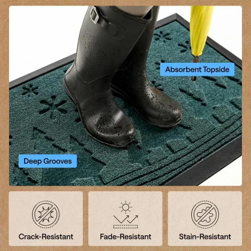 Miniatura 5 de Gorilla Grip - Tapete WeatherMax impermeable, 47 x 35 pulgadas, goma natural, resistente a las manchas y a la decoloración, para interiores